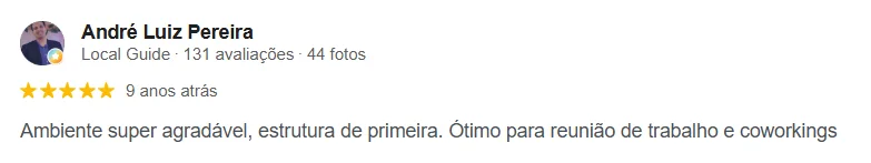 Avaliação de André Luiz Pereira no Google sobre a Smart Offices